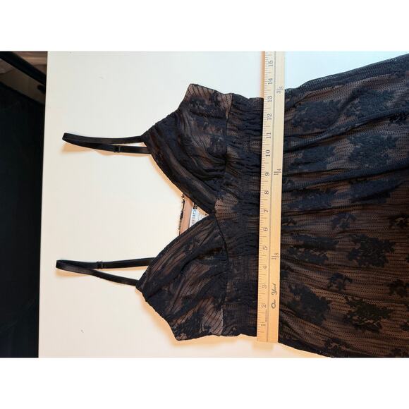 Vintage 90s Nessary Objects Womens Midi Dress Size M Babydoll Lace Fairy Goth - Picture 11 of 11